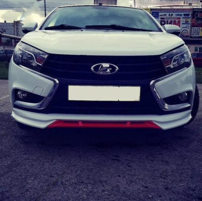 Сплиттер переднего бампера "Барс" (3 части) Лада Веста