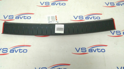 Накладка на задний бампер (черное тиснение) Лада Гранта лифтбек 2014-