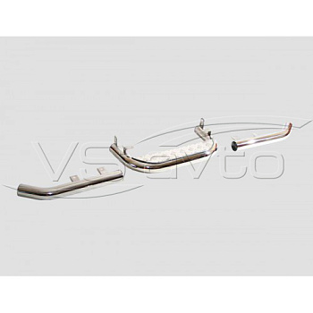 Подножка задняя с алюминиевым листом и защитой заднего бампера «Уголки» нерж. (d.63) Шевроле Нива (арт. 0205)