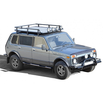 Багажник экспедиционный «Трофи» с алюм. листом без передней перекладины URBAN 2131 и 2131 Нивa (арт. 3333)