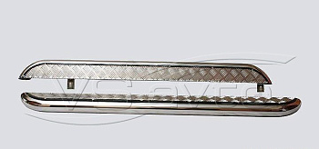 Пороги с алюминиевым листом, нерж. (d 63,5) ВАЗ 21214 (арт. 1303)