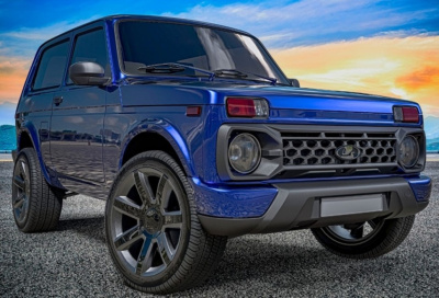 Решетка радиатора «Titan» Лада 4х4 покрытие черный матовый