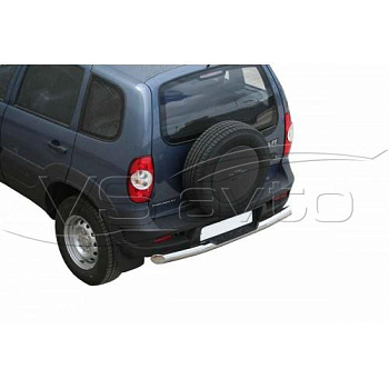 Защита заднего бампера "Труба с проступью ЛЮКС" нерж. (d 76 мм.) 2123 Шевроле Нива RS (арт. 0237 RS)