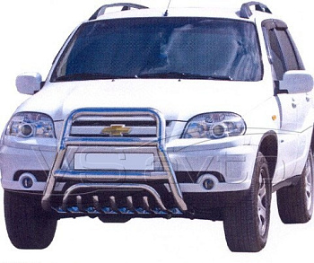 Передок с доп. защитой двигателя «Люкс» с двойной трубой 2123 Шевроле Нива RS (арт. 0244 RS)