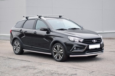 Защита порогов прямая Ø51мм (НПС) LADA Vesta SW Cross 2017- (LSC220301)