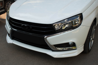 Юбка переднего бампера (отдельно, без клыков) "ASM" Лада Веста (0017)