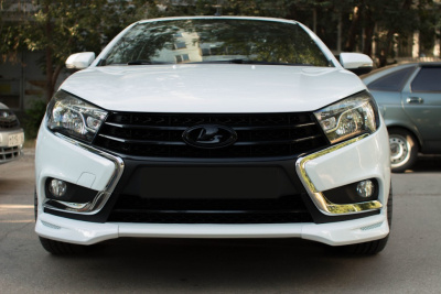 Юбка переднего бампера (отдельно, без клыков) "ASM" Лада Веста (0017)