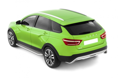 Защита заднего бампера Ø51мм (НПС) LADA Vesta SW Cross 2017- (LSC220101)