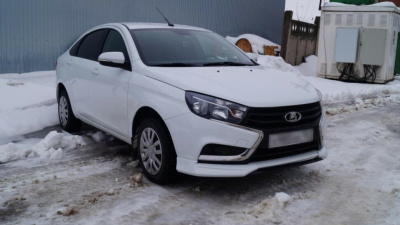 Сплиттер переднего бампера "Кураж" (клыки + вставка) Лада Веста (седан, SW)