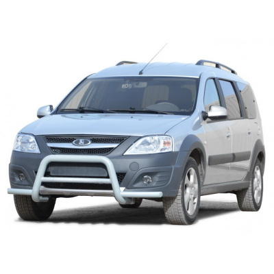 Защита переда «С усами» нерж. (d 63) Лада Ларгус (арт. 1447)