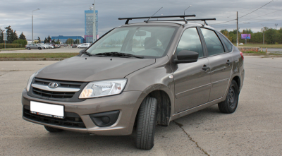 Багажники АЭРО с креплением в штатные места (1200 мм, черные) для а/м Лада Гранта седан (2011- ), Лада Гранта хэтчбек (2018- ), Лада Гранта лифтбек (2014- ) (2070-02-А12-1-02)