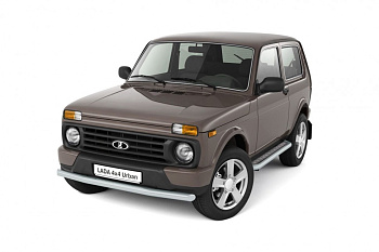 Защита переднего бампера одинарная ИСКРА (Серебристый) Ø63мм (ППК) LADA "4х4 URBAN" 2015- (LUR330101)