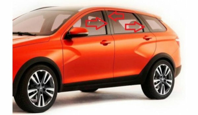 Накладки стоек дверей Лада Веста (черный матовый)