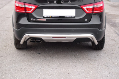 Защита заднего бампера Ø51мм (НПС) LADA Vesta SW Cross 2017- (LSC220101)