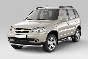 Защита порогов с накладками Ø63мм ИСКРА (ППК) LADA Niva Travel 2021-/ LADA Niva 2020-/ CHEVROLET Niva 2009-2020 (LNT-21-330339.11)