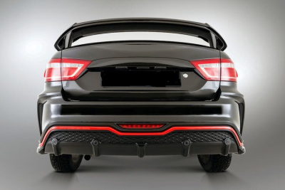 Декоративные задние накладки бампера в цвет "Xmug" Лада Веста