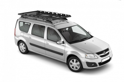 Багажник-корзина трехсекционная универсальная с основанием-решетка (ППК) 2100х1100мм под поперечины на крышу автомобиля