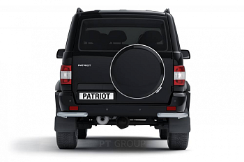 Защита заднего бампера угловая Ø63мм ИСКРА Серебристый (ППК) UAZ Patriot 2014- (UZP-14-330104.11)