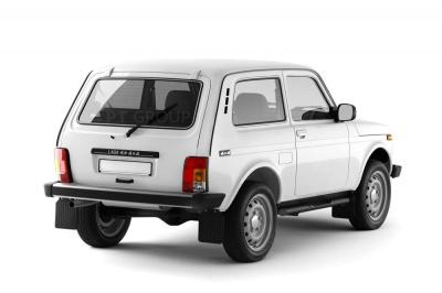 Защита порогов с накладками ШАГРЕНЬ (Черный) Ø63мм (ППК) LADA "4х4 2121" 1995-/ "4x4 URBAN" 2015- (LNI330304)
