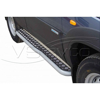 Пороги с алюминиевым листом с перегибом, 2123 Шевроле Нива RS, Niva Travel (арт. 0152 RS)