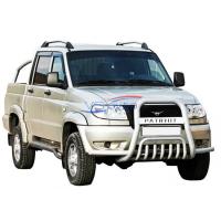 Защита переда с доп. защитой бампера, нерж. (d.76) УАЗ Patriot (арт. 1415)
