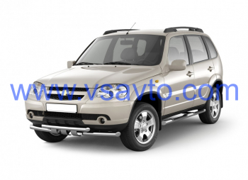Защита переднего бампера двойная с зубьями Ø63/63мм (НПС) CHEVROLET Niva 2009-2020/ LADA Niva 2020- (LNV220202)