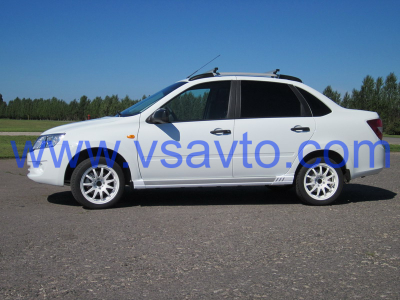Рейлинги (серые) для автомобиля LADA GRANTA Седан (2011- ), LADA KALINA Седан (2004-2011), Datsun on-DO (2014- ) с боковым резьбовым креплением под багажники АПС (0217-РК-11)