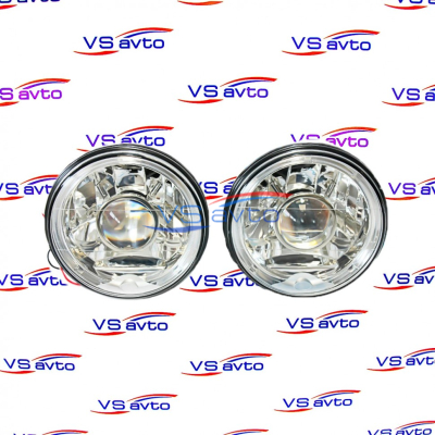 Фары с ДХО и линзой (хром) Лада 4х4, Urban