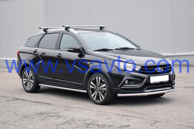 Защита порогов прямая Ø51мм (НПС) LADA Vesta SW Cross 2017- (LSC220301)