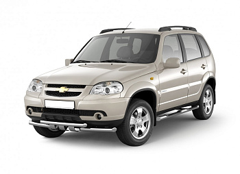 Защита переднего бампера двойная с зубьями Ø63/63мм (НПС) CHEVROLET Niva 2009-2020/ LADA Niva 2020- (LNV220202)