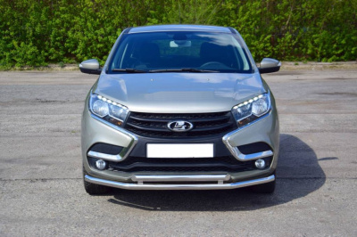 Защита переднего бампера двойная Ø51/51мм (НПС) LADA XRay 2016- (LXR220201)