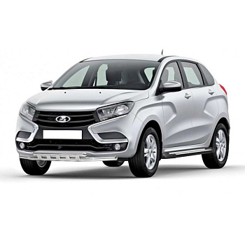 Защита переда «Труба двойная», нерж. (d.51) Lada X-Ray (арт. 1439)