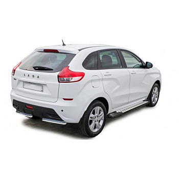 Защита заднего бампера «Уголки» нерж. (d.51) Lada X-Ray (арт. 1444)