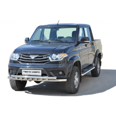 Защита переда «Труба двойная» (d63,5) УАЗ Patriot RS 2014 (арт. 0478)