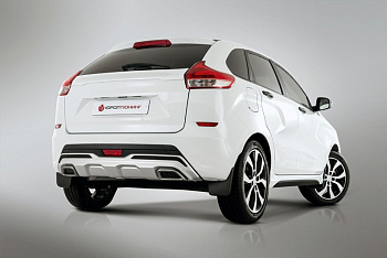 Накладка на задний бампер Lada X-Ray