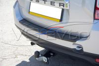 Накладка на задний бампер (чёрное тиснение) Renault Duster (2012 -)